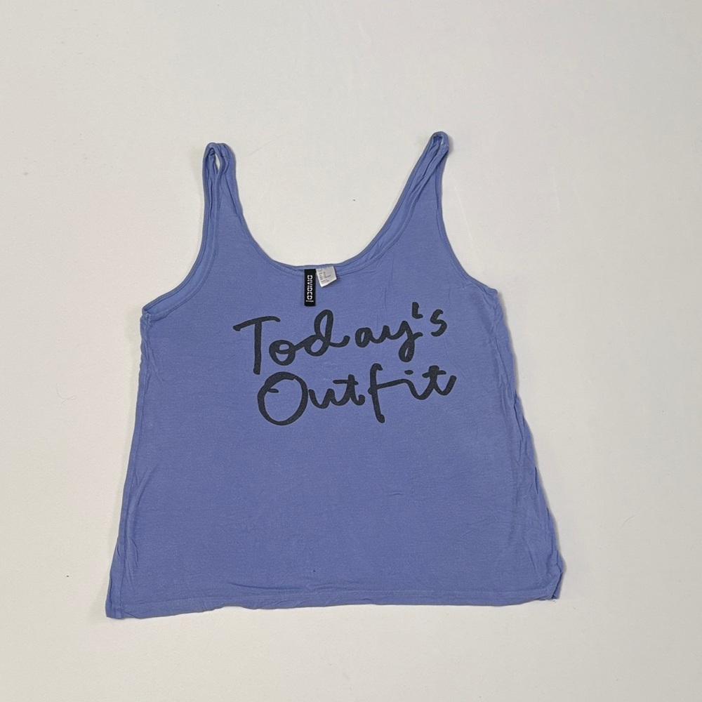 Divided Lavender Tank Top with Black Graphic